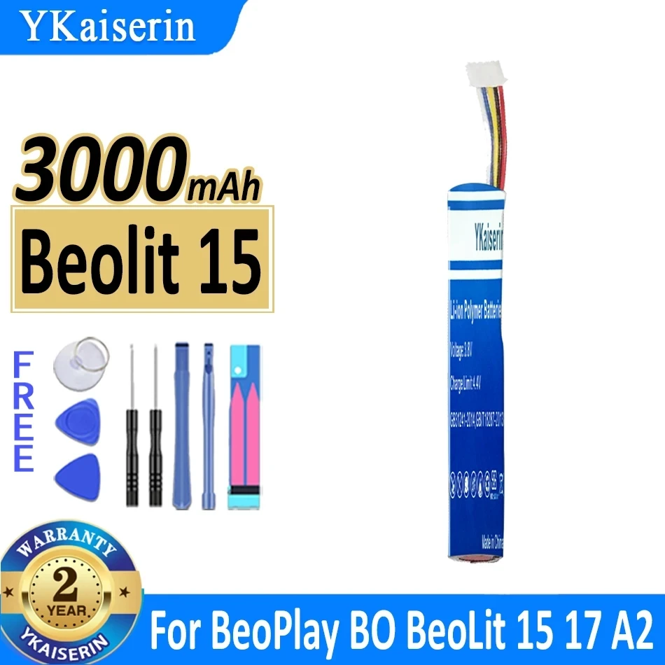 

YKaiserin 3000mAh Replacement Battery for BeoPlay BO BeoLit 15 17 A2 J406/ICR18650NH-2S Batterie Bateria + Warranty 2 Years