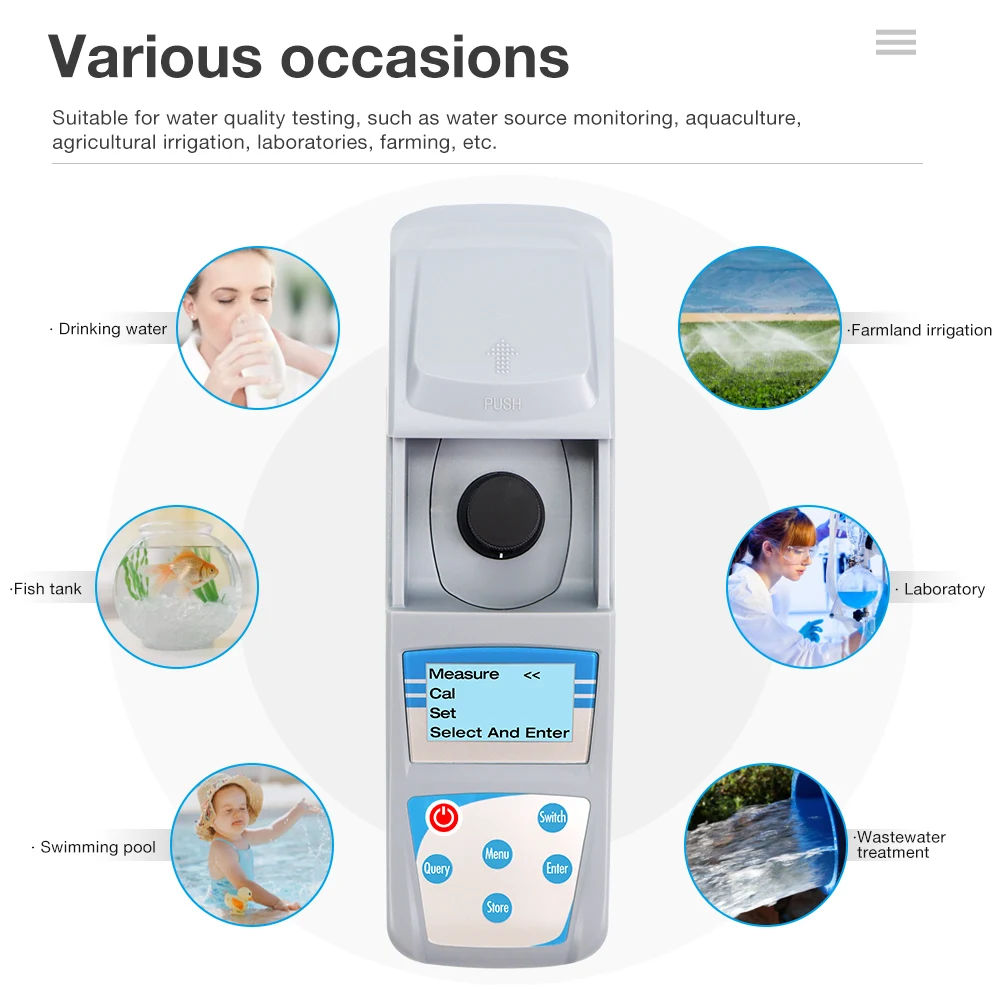 Digital Water Turbidity Meter 0-200NTU/1000NTU Portable Handheld Turbidimeter