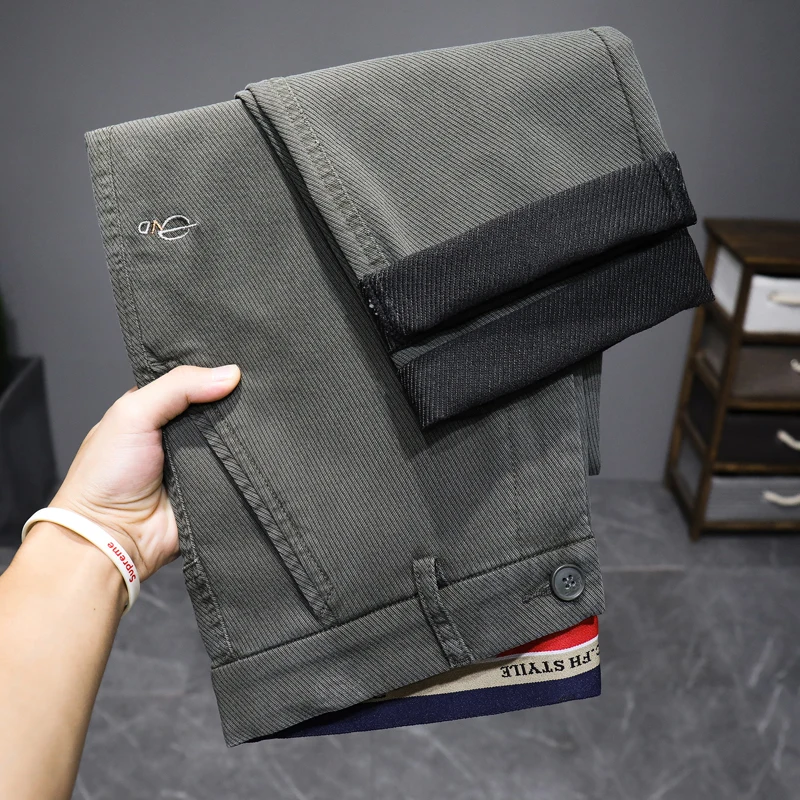 

Spring Men Classic Business Casual Pants Korean Stretch Slim Fit Work Wear Straight Pants Male Fashion Trousers Male Clothing