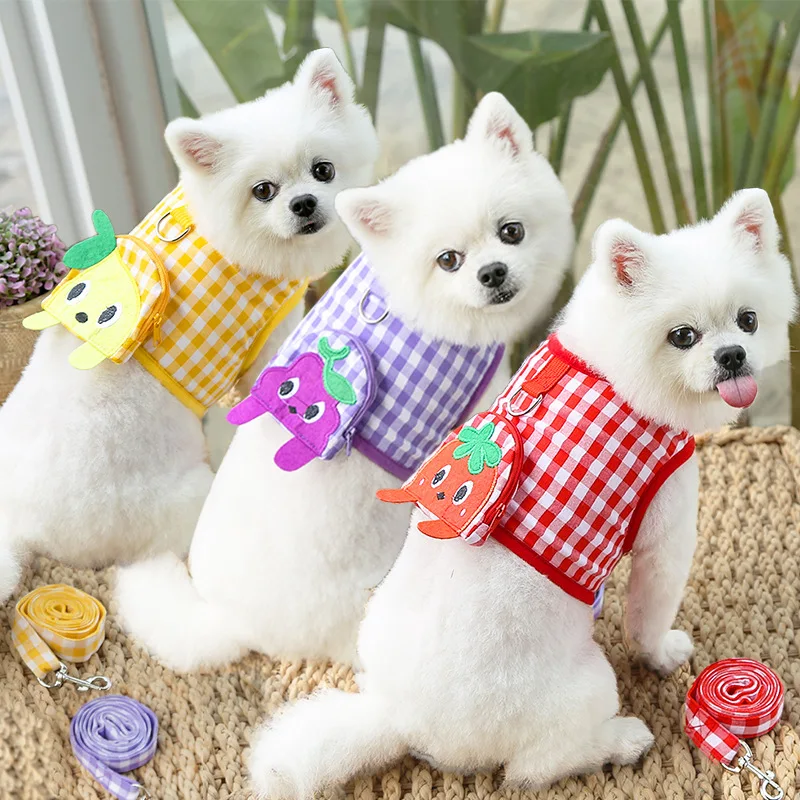 

Soft Dog Harness Vest And Leash Set Small Medium Puppy Collar Perro Training Walking Adjustable Safety Harness For Dogs Cat Cute