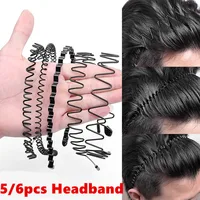 5/6pcs Metal Headband for Men / Women Fashion Hair Bands Outdoors Sports Non Slip Smooth Elastic Teeth Comb Hair Accessories