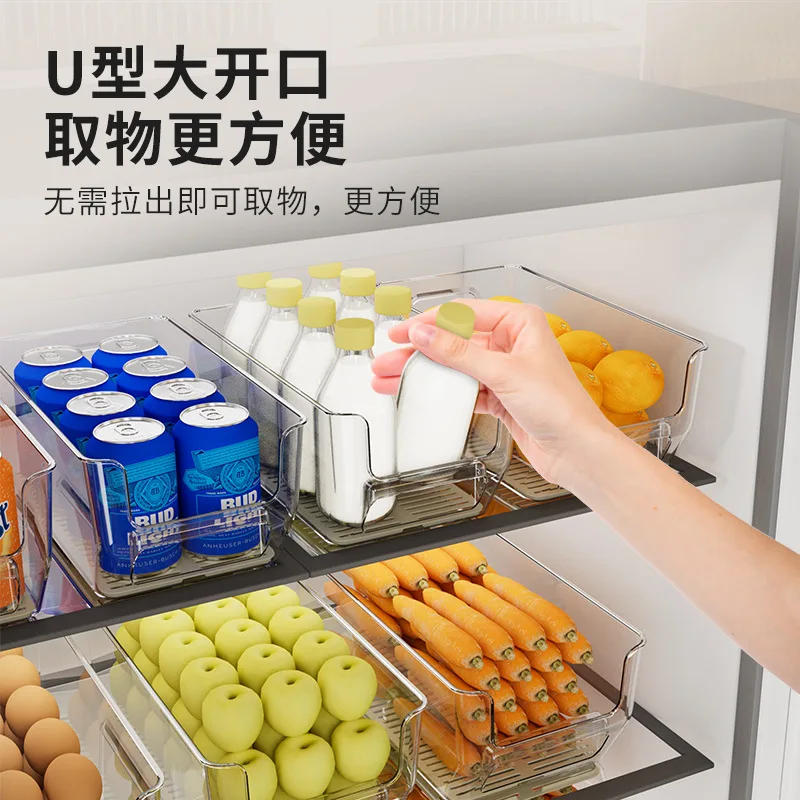 Transparent refrigerator storage box food grade household drawer kitchen storage special drink egg vegetable drain box 2