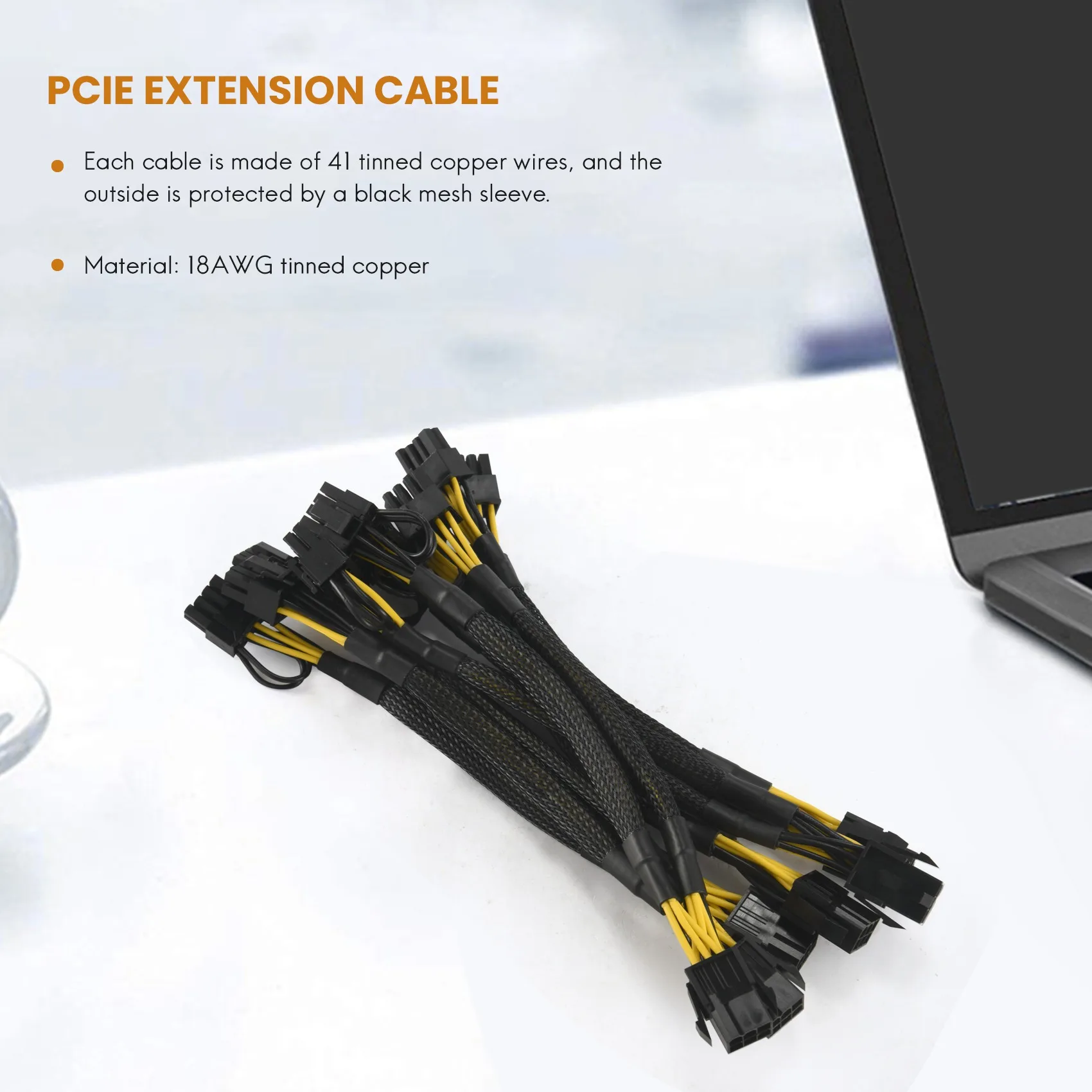 익스텐션 케이블 마이닝 비디오 카드 전원 슬리브 커넥터, PCIe 6 핀-듀얼 8 (6 + 2) 핀 스플리터-GPU VGA Y-스플리터