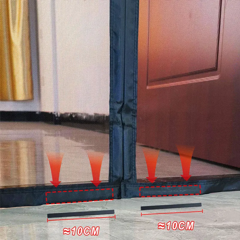 강력 자석식 방충망, 맞춤 사이즈, 검정, 흰색, 회색 커튼, 곤충 차단, 자동 닫힘, 야외용