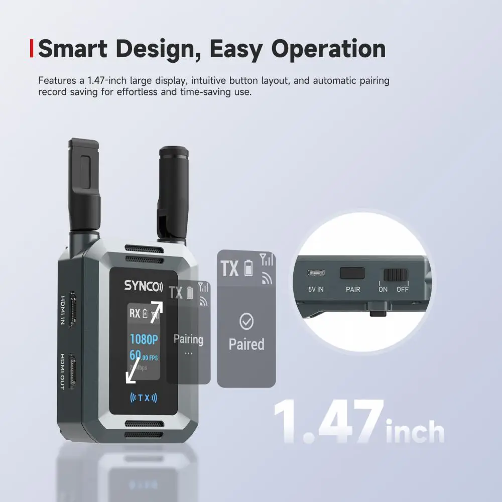 XVision HD Wireless Video Transmission System 1080P60 UVC Streaming 80ms Low Lat
