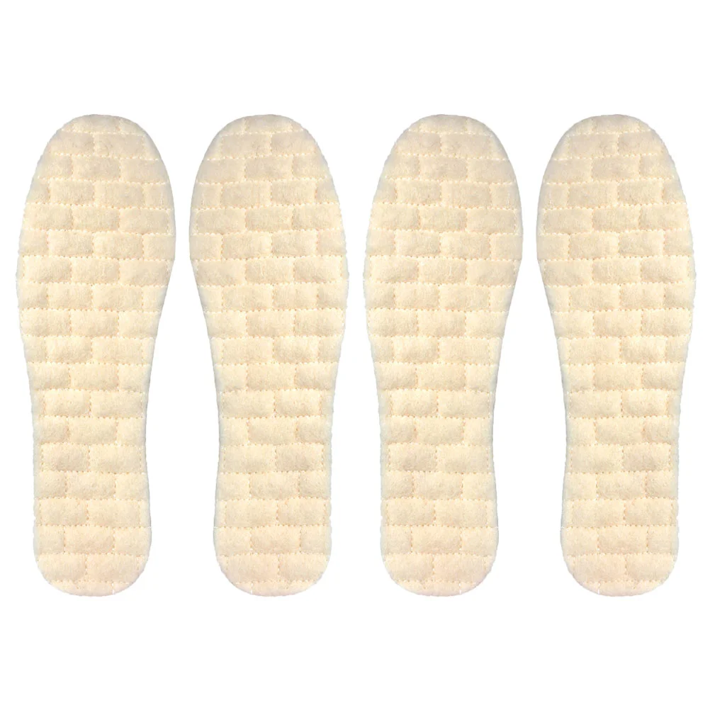 

2 Pairs Soles Latex Wool Insole Women's Boots Sports Cushioning Insoles Emulsion Warm Shoe Inserts