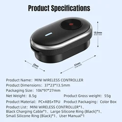 Mini Bluetooth Wireless Remote Control for Action Cameras - Vlog Accessory (Remote)