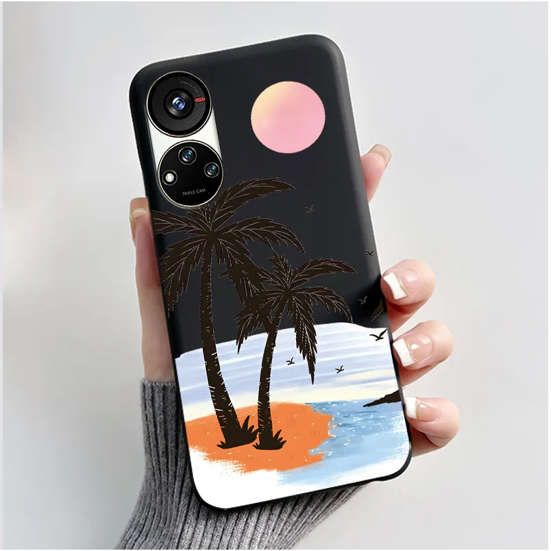 Cute Cartoon Soft Silicone Protective Phone Case - Black