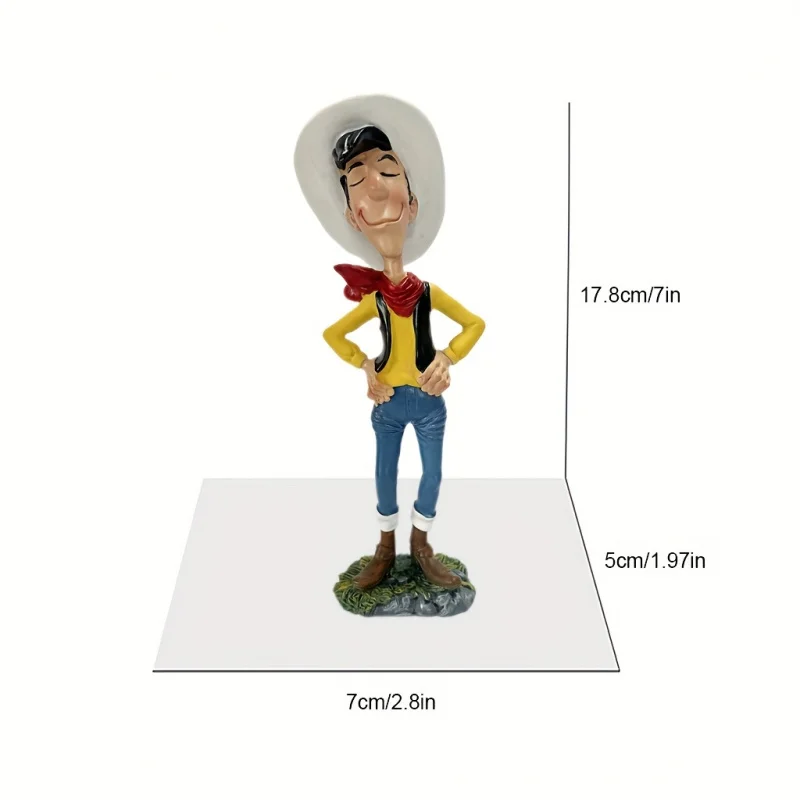Vintage Western Cowboy Figurine Sculpture for Home and Office Decor