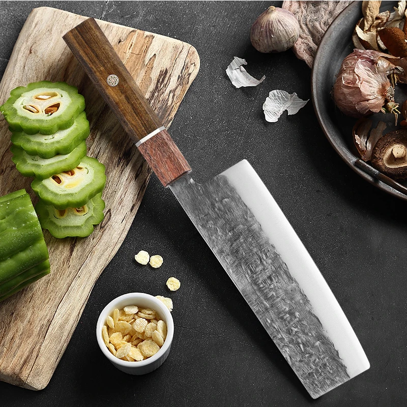7"/8" Stainless Steel Yanagiba Knives Chef's Nakiri Santoku Salmon Knife Japanese Style Fish Fillet Wooden Knives for Cutting