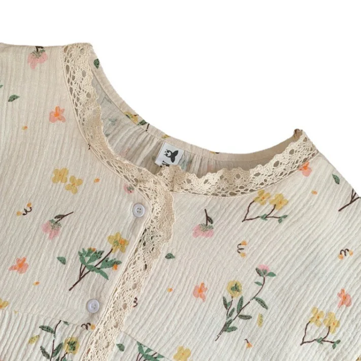 Set pigiama estivo da donna in camicetta a maniche corte stile principessa coreana e pantaloncini indumenti da notte vestiti per la casa della ragazza dolce_voghion.com