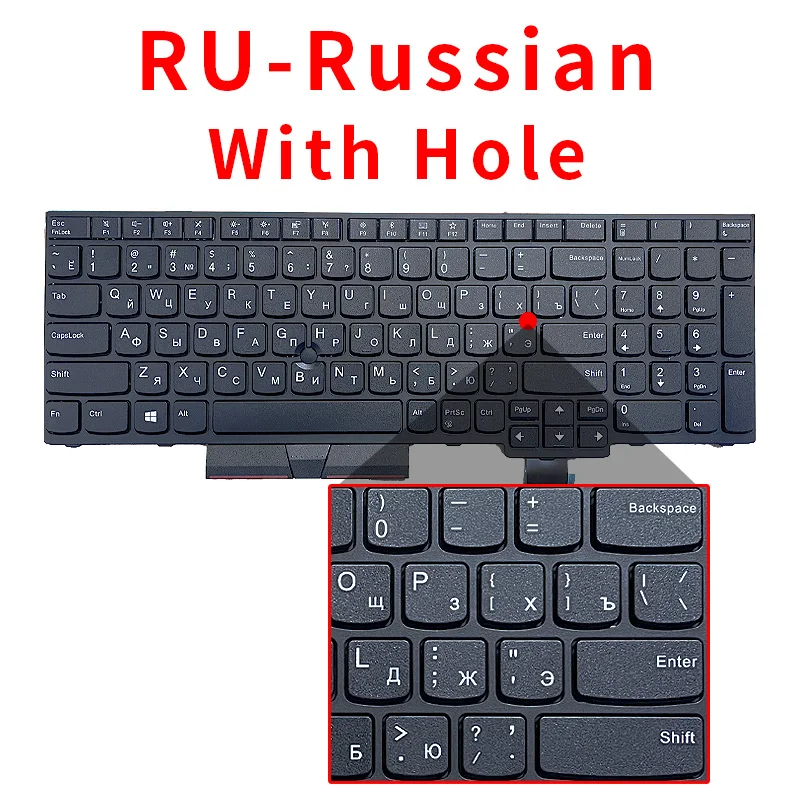 Tastiera Per Lenovo Thinkpad P51S, P52S, T570, T580 – 01HX219, Nero, USA, Non Retroilluminata