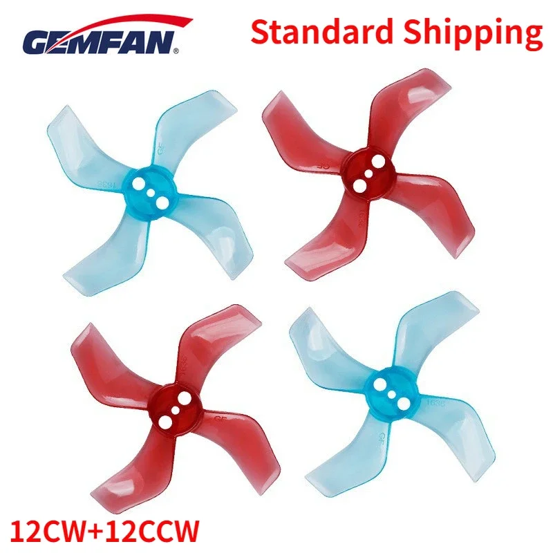 

12 пар (12CW + 12CCW) Gemfan 1636 1.6X3.6X4 40 мм 4 лопасти PC Propeller 1 мм 1,5 мм для РУ FPV Freestyle GEPRC TinyGo Tinywhoop дроны