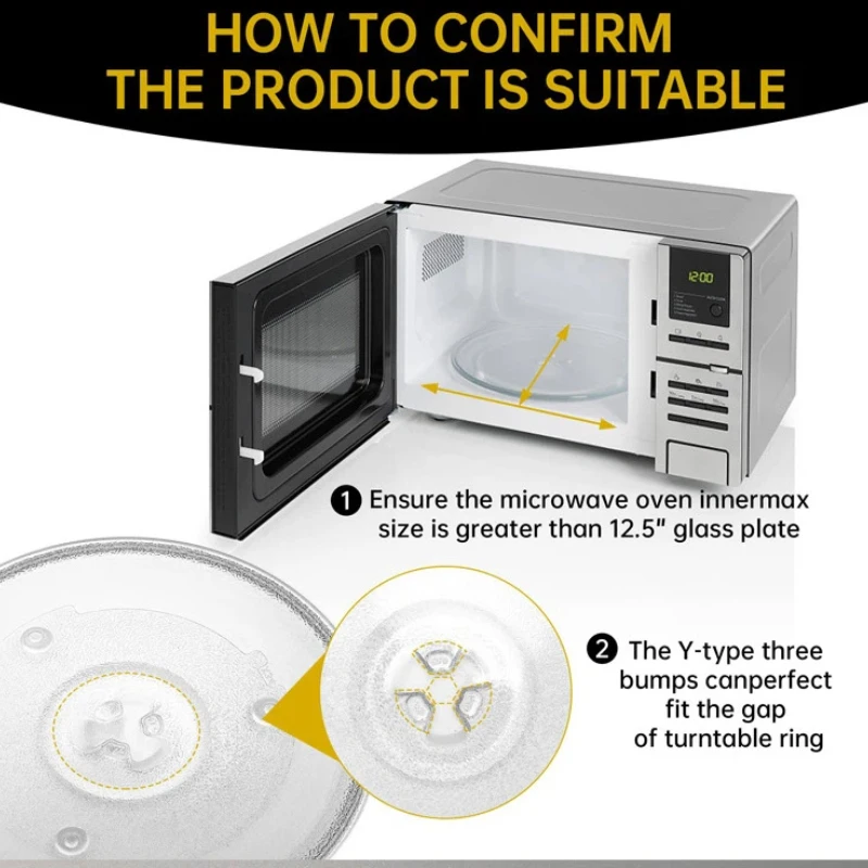27 cm/10,5 Zoll Mikrowellen-Glasdrehteller, Ersatz für Galanz/Midea, universell kompatibles Zubehör – Detail 6