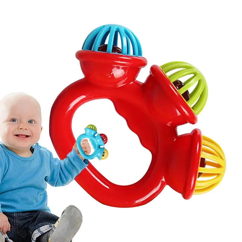 

Rattle Teether Toy Portable Handbell Toy Musical Rattle Toy Educational Montessori Toys Montessori Hand Bells Multifunctional