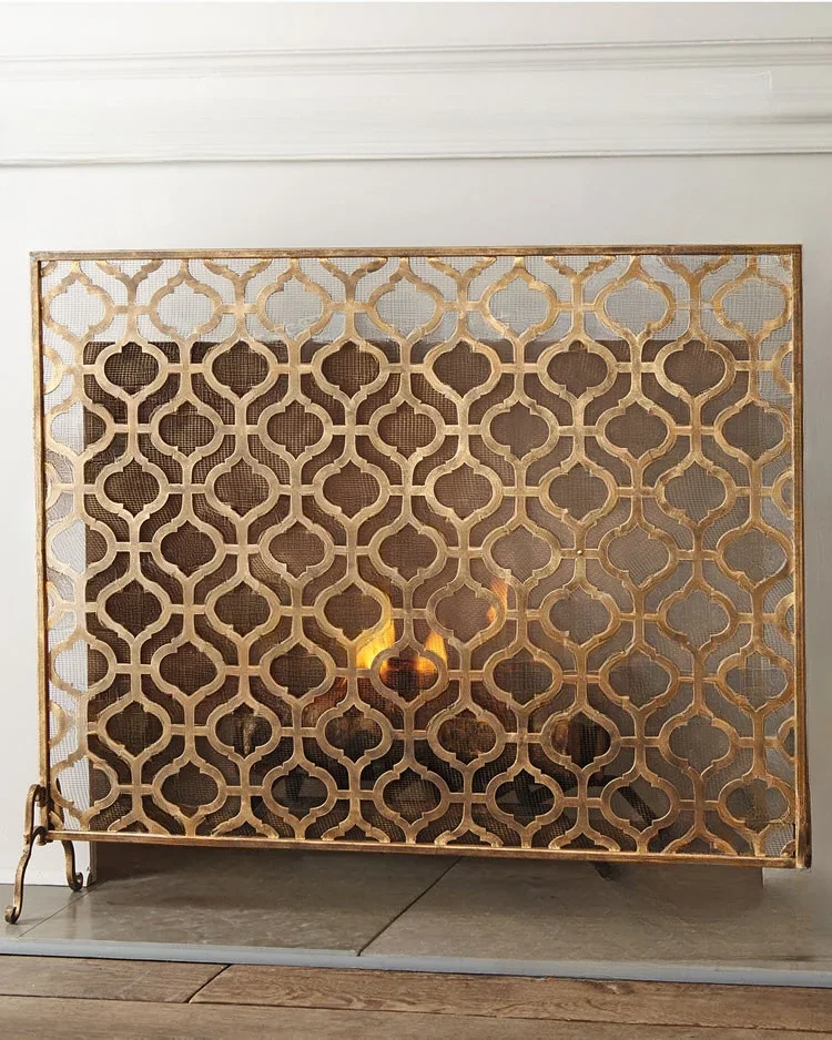 

Popular white partition, fireproof design, hollow black head frame, screen frame, iron decorative stove, typhoon antique copper