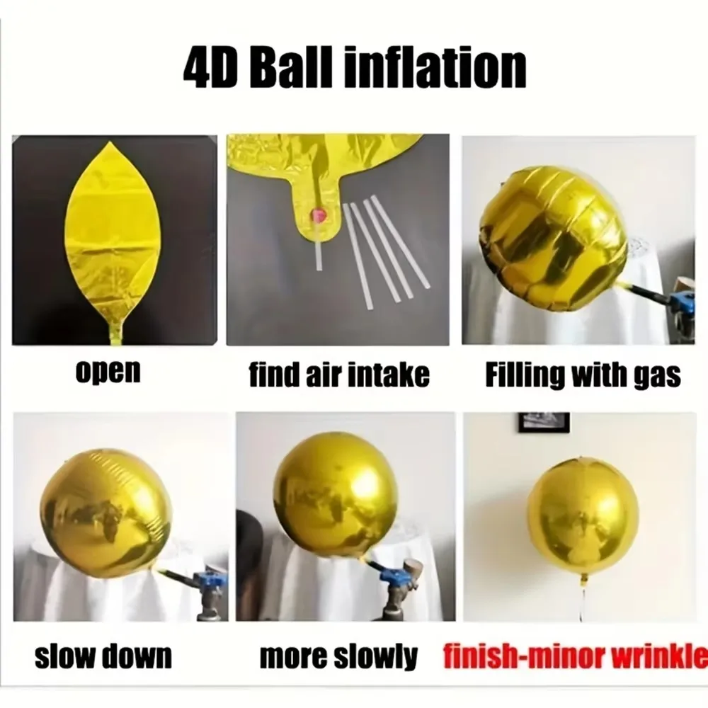 Elegant 32 Silver & Gold 4D Mylar Sphere Balloon for Celebrations and Events