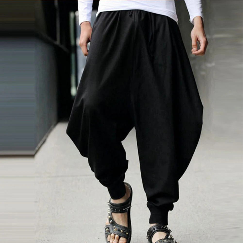 Male Pants Men's Pants Personalized Smooth Streets Trousers Baggy Hippy Casual Hakama Pants Harem Streetwear 2023