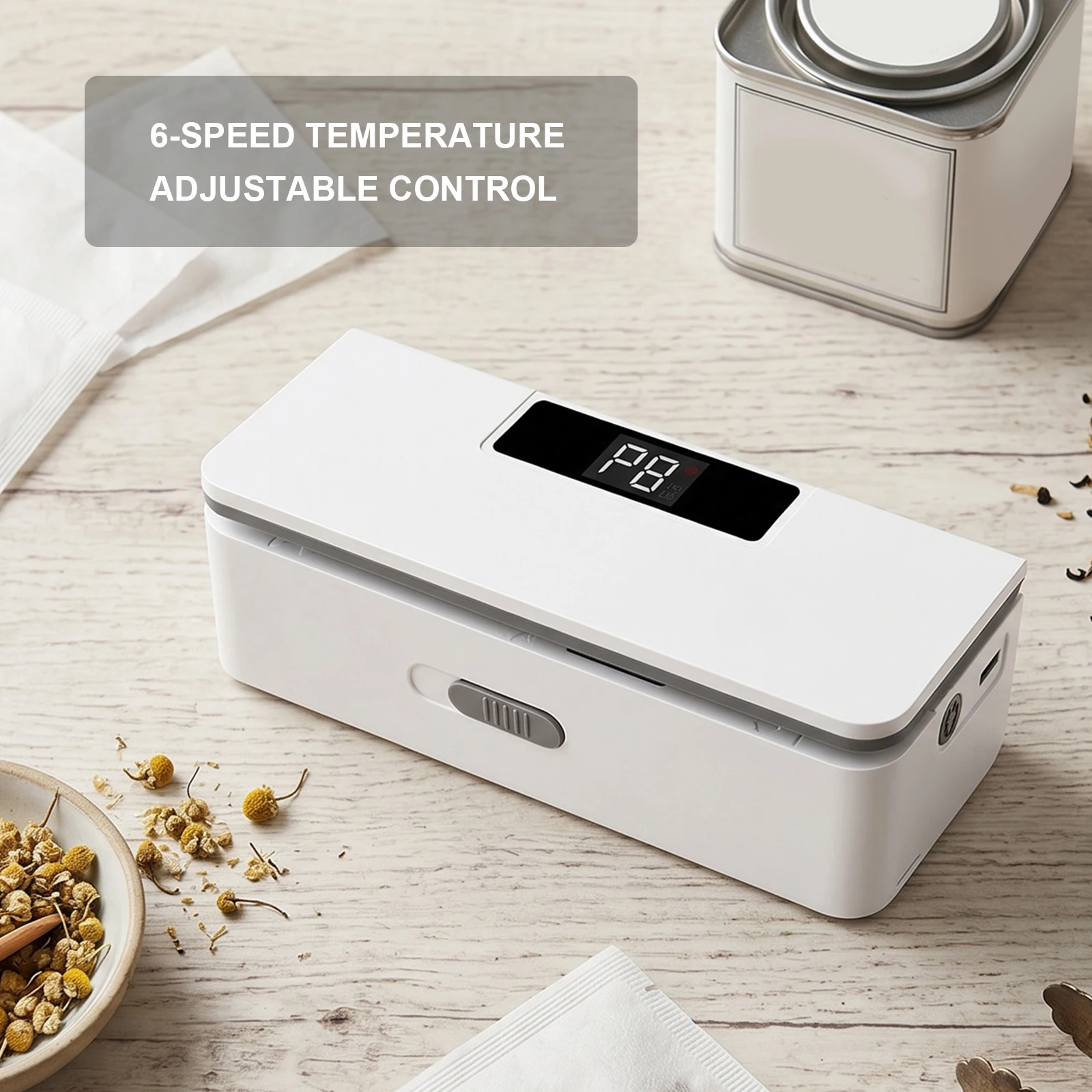 Rechargeable Chip Bag Sealer with LED Power Display & 6-Levels Adjustable with Cutter and Magnet for Chips Snacks Mylar Bags 1