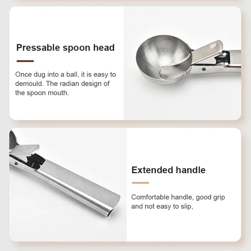 1/3pcs stainless steel double purpose Ice cream scoop Ice cream scoop Multi-purpose fruit Kitchen items