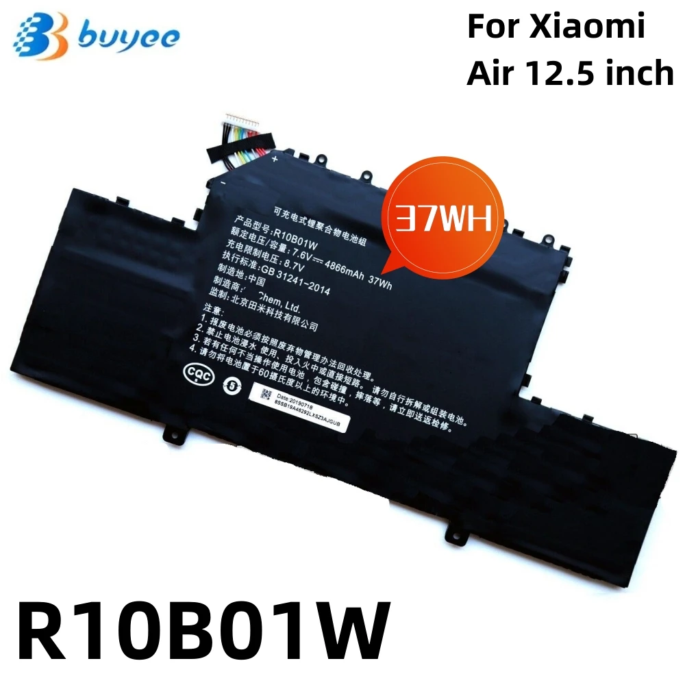 

New Genuine R10B01W Laptop Batteries For Xiaomi Mi Air 12.5 Inch Series Notebook TM1607 161201-01 161201-AA AI R10BO1W 7.6V 37WH