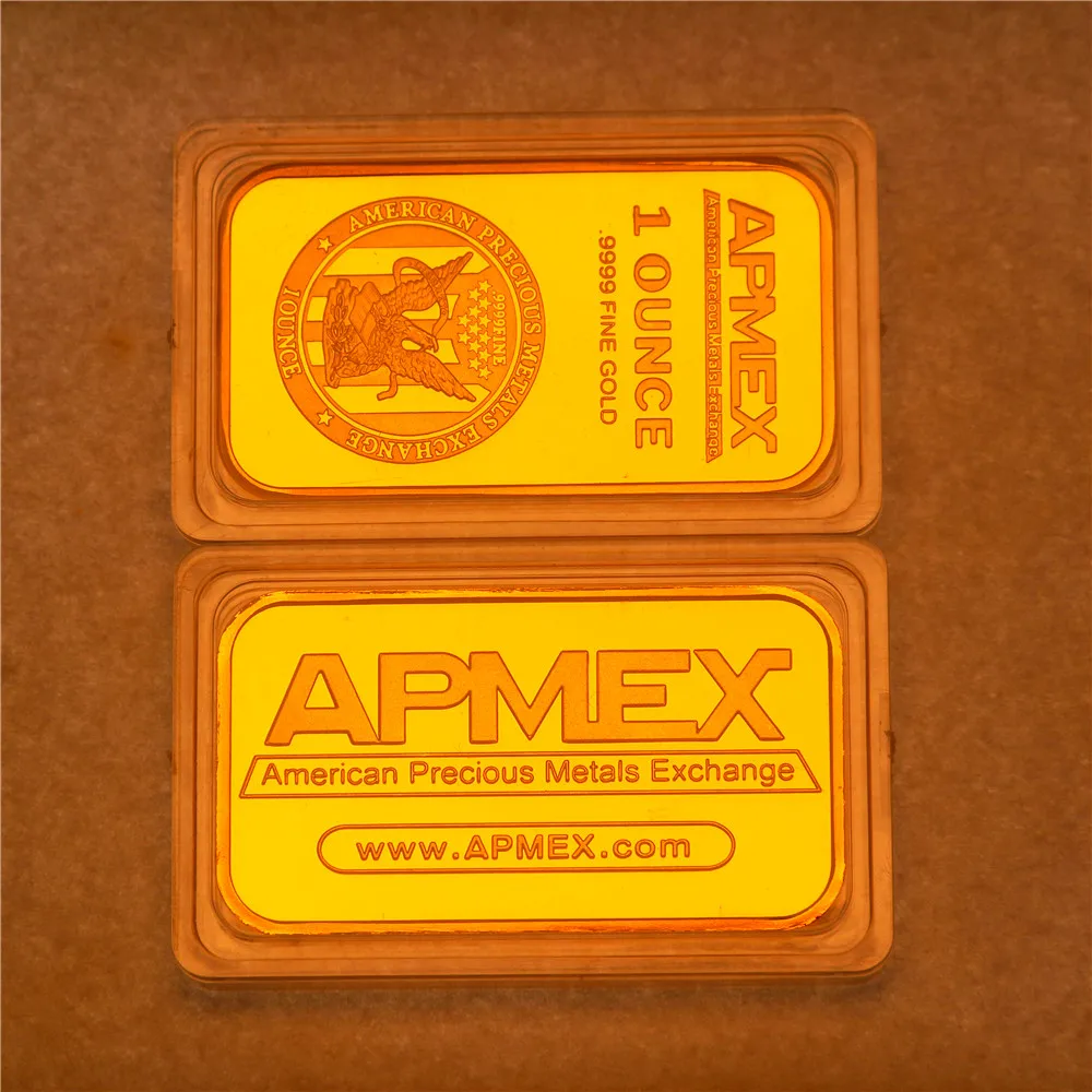 1 oz American APMEX Fake Gold Bar 24K Gold Plated Bullion Home Decorations  Props Acrylic Clear Sealed Packaging - AliExpress