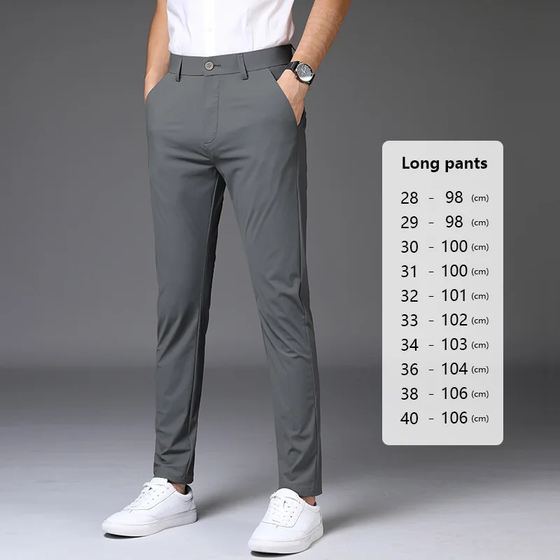 Thin 100% Cotton Suit Pants Men Smart Casual Ankle Pants Summer Style Slim Fit  Trousers Male Plus Size High Quality Clothing - Casual Pants - AliExpress