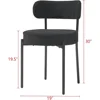 Modern Dining Room Chairs, Mid-Century Round Upholstered Boucle Kitchen Dining Chairs with Black Metal Legs 3
