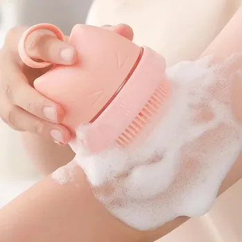 Scrubbing Function Cat Bath Brush Wet and Dry Use Soft Bristles Dog Cleaning Brush Hanging Can Hold Shower Gel Massage Brush