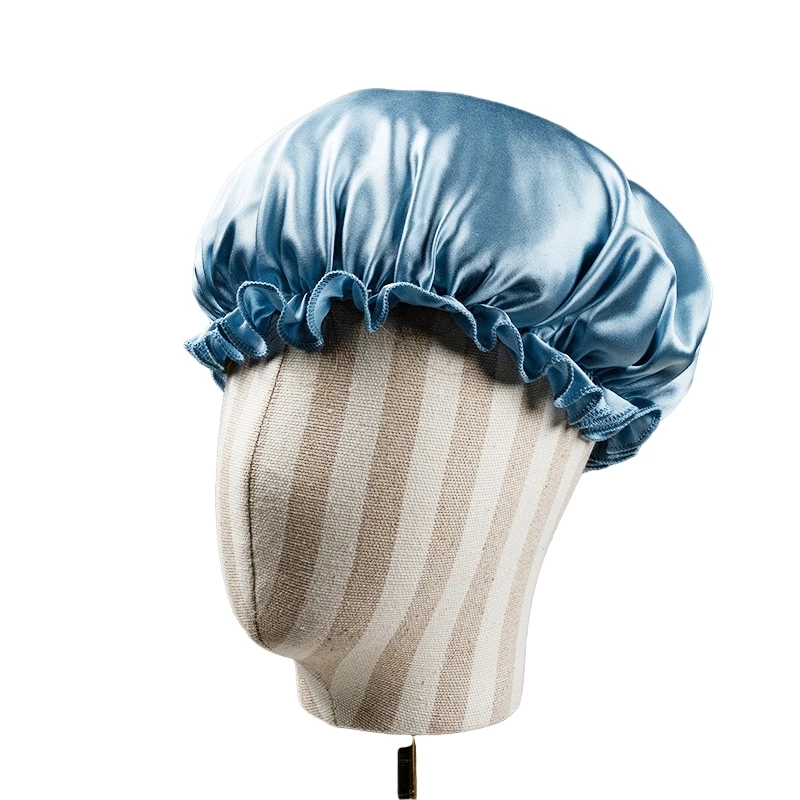 Luxury Pure Silk Hair Bonnets For Sleeping 19 Momme Mulberry Silk Turbans Sleep Cap Silk Headwrap Night Cap For Women Hair Care 4