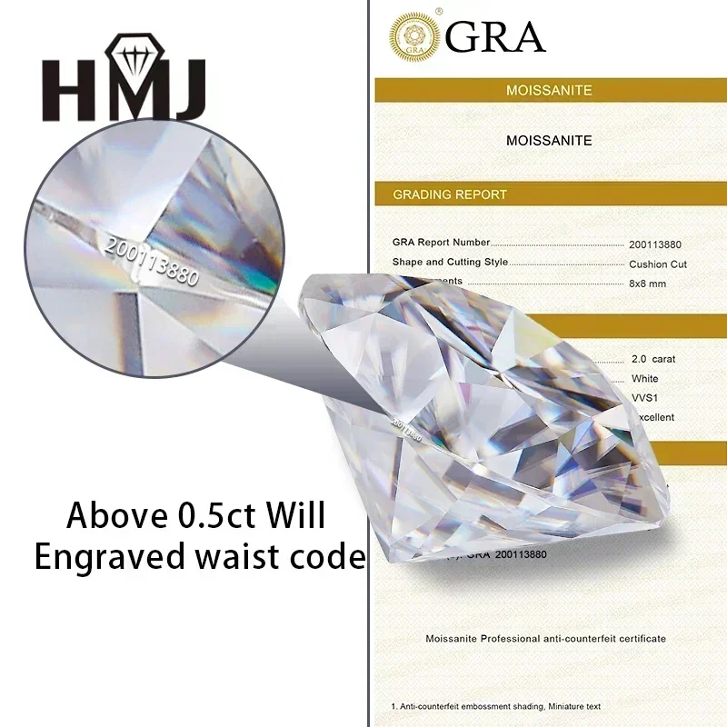 Real D Color Moissanite Stone Lab Diamond 5 10 20 30 50 Pcs Per Lot