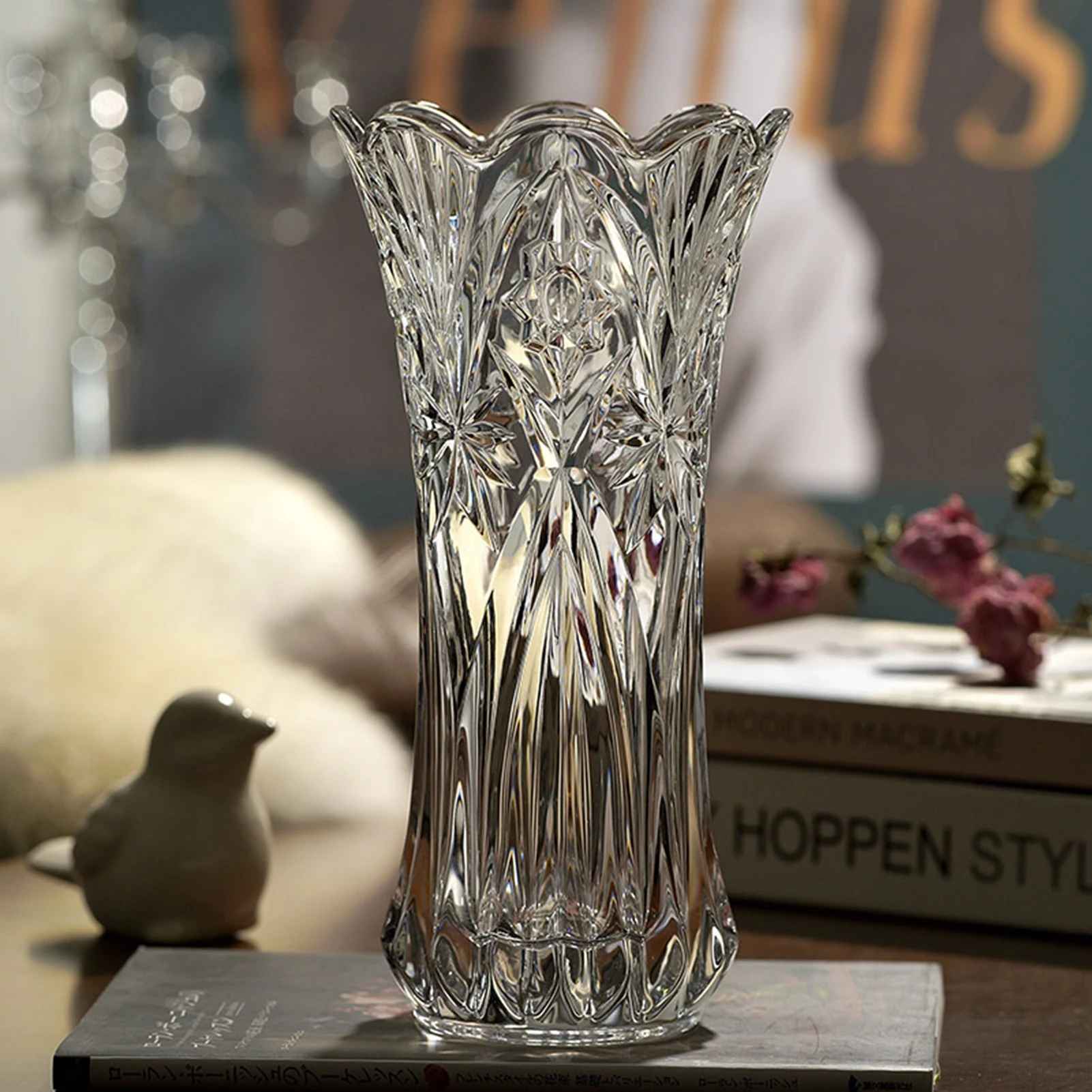 American Living Room Model Room Hotel Handmade Ryukuang Crystal Glass Vase Flower Arrangement Decorative Utensils And Ornaments 3