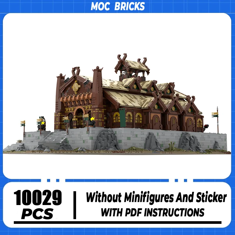 

Magical Rings Movie Moc Building Blocks UCS Medu seld Golden Hall Model Technology Bricks DIY Medieval Times LOTR Castle Toys