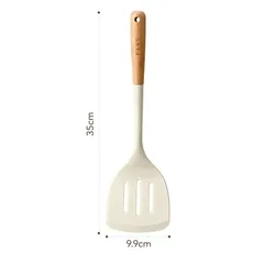 Premium Silicone Kitchenware Set with Durable Hardwood Handles and Heat - Resistant Non - Stick Tools (A frying spatula)