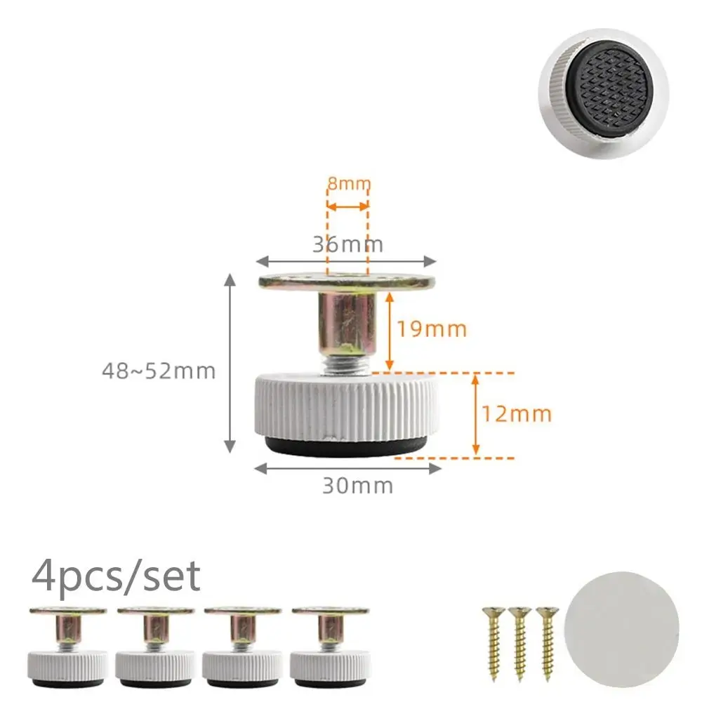 Adjustable Furniture Support Leg Floor Protector Set, Screw-in Base (4 pcs)