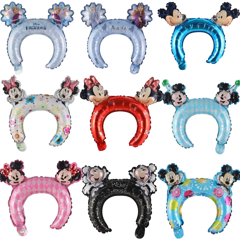 10Pcs Mickey Minnie Ear Accessori Per Capelli Palloncino Baby Shower Giocattoli Per Bambini Decorazione Per Feste Di Compleanno Regalo Air Globos