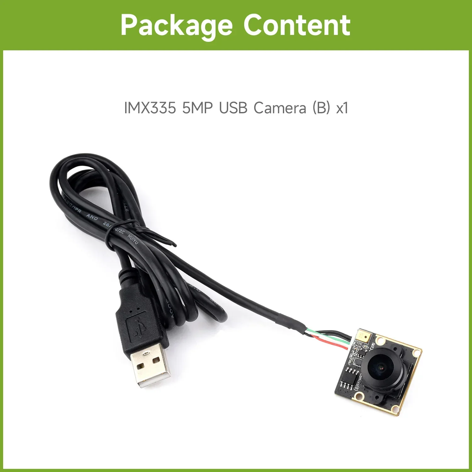 Waveshare IMX335 5MP USB 카메라(B), 2K 비디오 녹화, 저조도 조건에서 더 나은 감도, 넓은 동적 범위
