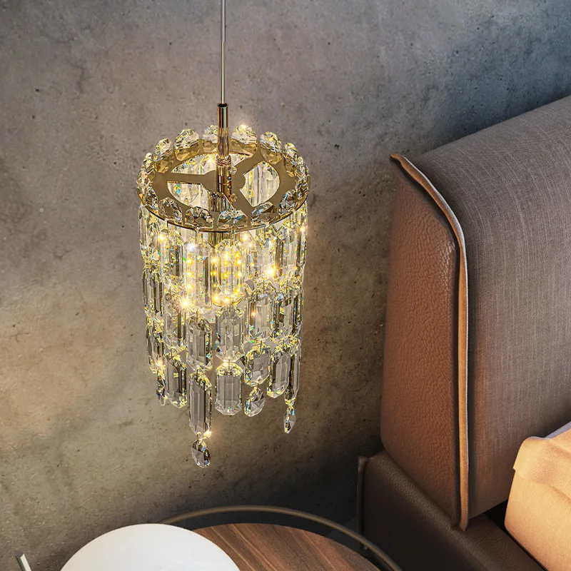 

Luxury led crystal chandelier home bedroom bedside pendent lamp wall light modern designer dining bar suspended hanging lighting