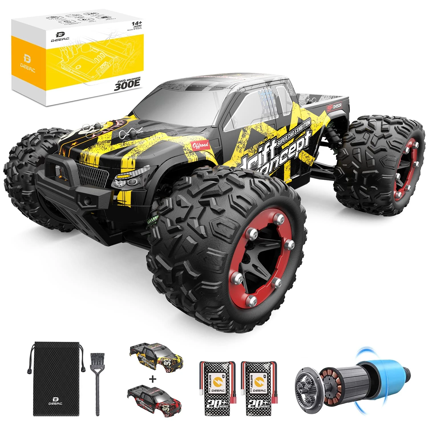 Deerc Brushless Rc Cars 300e 60km/h 