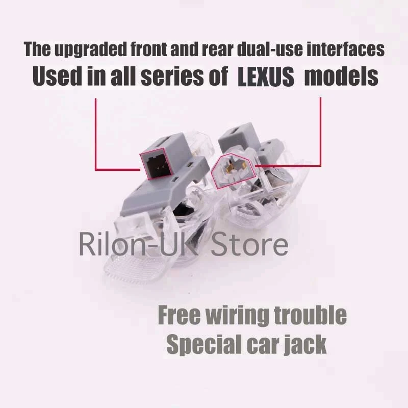 LED Car Door Welcome Shadow Light Laser Projector Ghost Atmosphere Lamp No Fade For Lexus ES RX GS IS LS LX LM LC RC HS UGX