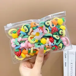 Pack of Cute Cartoon Rubber Elastic Hair Bands - Sweet Hair Ties - 10pcs (1)