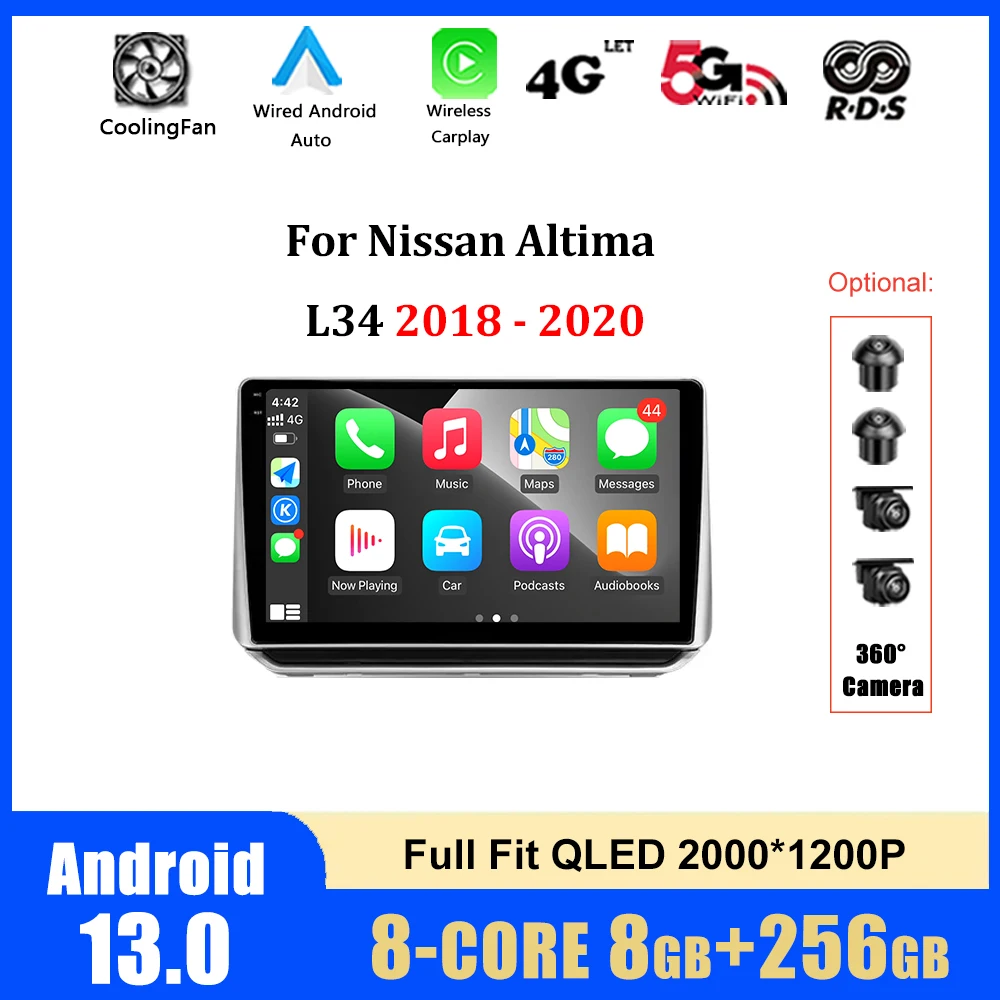 

Android 13 for Nissan Altima L34 2018 - 2020 Car Radio Multimedia Player GPS Navigation Audio DSP Stereo Carplay WIFI 4G LET