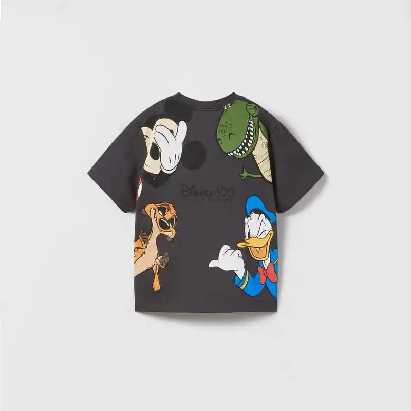T Shirt Mickey Cartoon T-shirt For Boys Summer Thin Round Collar Disney Kids Tees