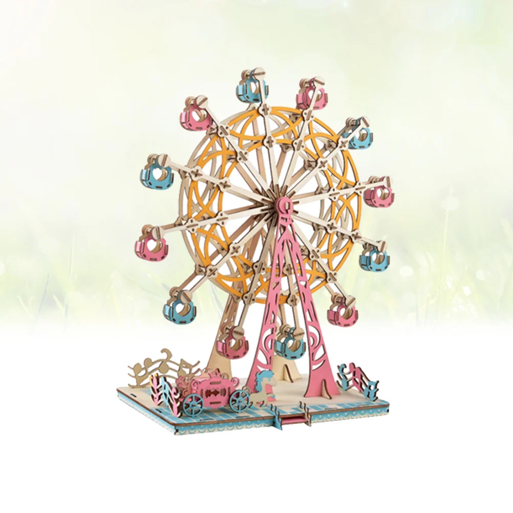 

3D Wooden Puzzle Ferris Wheel Colorful Jigsaw Assemble Toy DIY Puzzle for Kids and Children