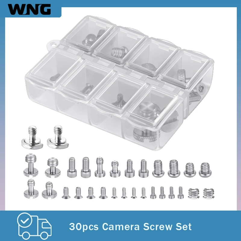 30개 카메라 나사 삼각대 나사 어댑터 팩 1/4, 3/8, M2, M2.5, M3, M4 ..