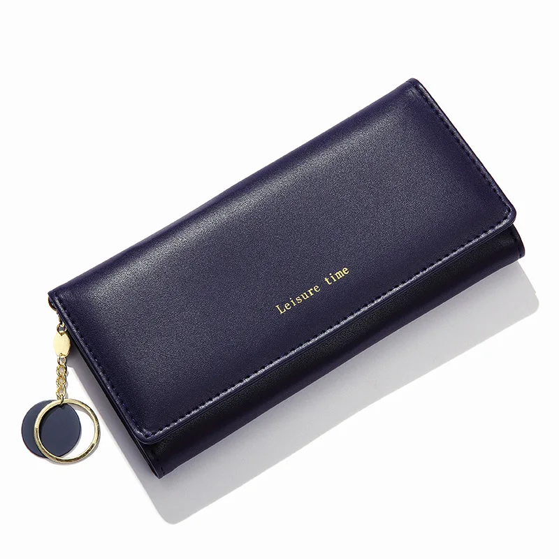 Fashion Women Wallets Brand Letter Long Tri-fold Wallet Purse Fresh Leather Female Clutch Card Holder Cartera Mujer