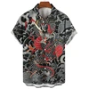 Animal Elements Pattern Shirts For Men Clothing 3d Print Tiger T-shirt Streetwear Fashion Trend Short Sleeve Men's Buttons Shirt 2
