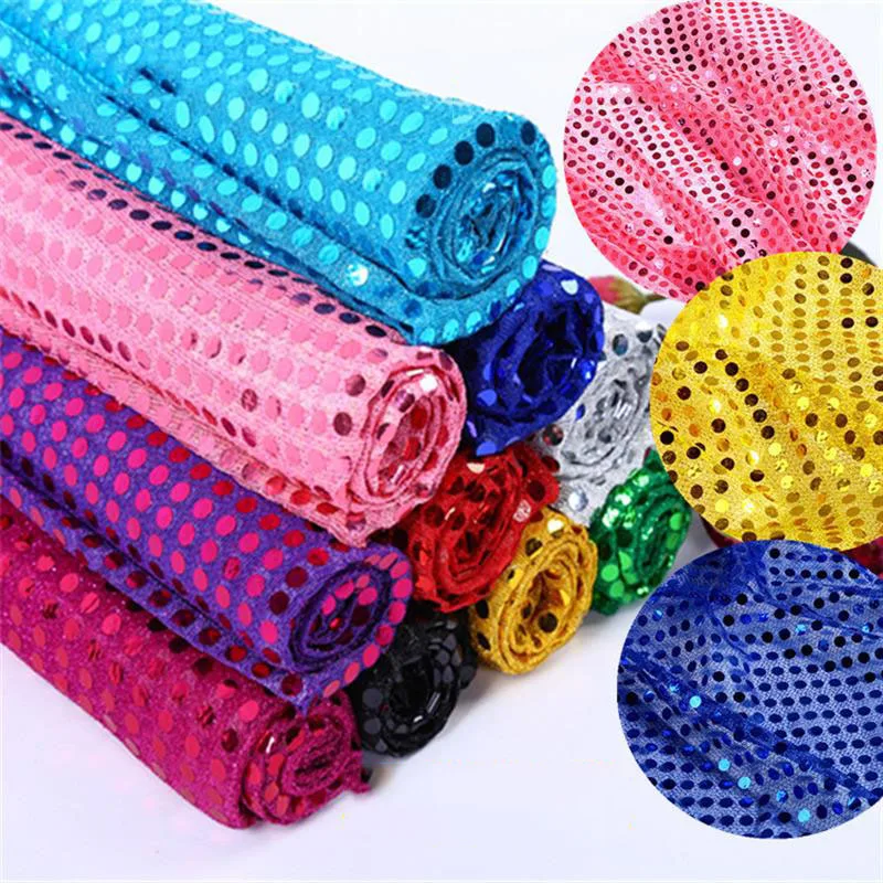 100CM Breite 6MM Große Pailletten Pailletten Stoff Bühne Vorhang Hochzeit Hintergrund Leistung Tanz Kleidung Stoffe DIY Puppe
