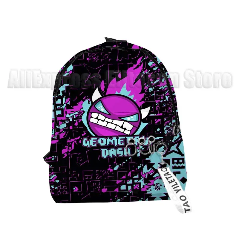 Kids Angry Geometry Dash 3D Print Backpacks for Girls Boys Cartoon Anime Bookbags Students School Bags Children Knapsacks Gifts 5