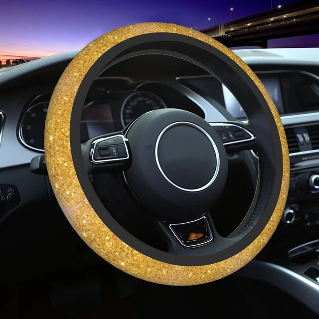 Funda elástica para volante de coche, accesorio Universal con purpurina de  oro rosa, decoración automática, 38cm - AliExpress